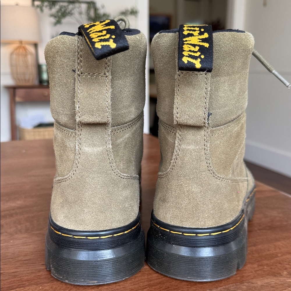 New Men's Dr. Martens Combs Tech Suede Lace-Up Boots- Army Green size 11 - Picture 4 of 7